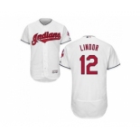 Cleveland Indians #12 Francisco Lindor White Flexbase Authentic Collection Stitched Baseball Jersey