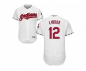 Cleveland Indians #12 Francisco Lindor White Flexbase Authentic Collection Stitched Baseball Jersey