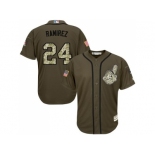 Cleveland Indians #24 Manny Ramirez Green Salute to Service Stitched Baseball Jersey