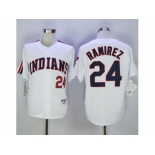 Cleveland Indians #24 Manny Ramirez White 1978 Turn Back The Clock Stitched MLB Jersey