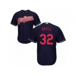 Cleveland Indians #32 Jay Bruce Replica Navy Blue Alternate 1 Cool Base MLB Jersey