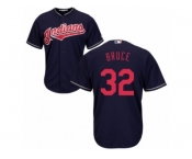 Cleveland Indians #32 Jay Bruce Replica Navy Blue Alternate 1 Cool Base MLB Jersey