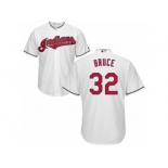 Cleveland Indians #32 Jay Bruce Replica White Home Cool Base MLB Jersey