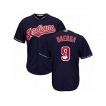 Cleveland Indians #9 Carlos Baerga Authentic Navy Blue Team Logo Fashion Cool Base MLB Jersey