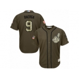 Cleveland Indians #9 Carlos Baerga Replica Green Salute to Service MLB Jersey