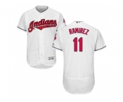 Men Cleveland Indians #11 Jose Ramirez White Flexbase Authentic Collection Stitched MLB Jersey