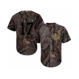 Men Cleveland Indians #17 Yonder Alonso Camo Realtree Collection Cool Base Stitched MLB Jersey