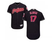 Men Cleveland Indians #17 Yonder Alonso Navy Blue Flexbase Authentic Collection Stitched MLB Jersey