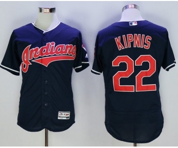 Men Cleveland Indians #22 Jason Kipnis Majestic Navy Blue Flexbase Authentic Collection Player Jersey