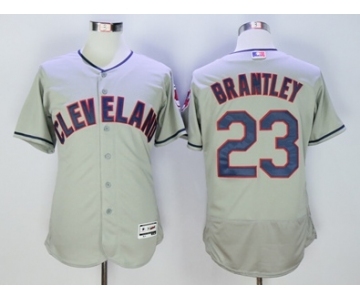 Men Cleveland Indians #23 Michael Brantley Majestic Gray Flexbase Authentic Collection Player Jersey