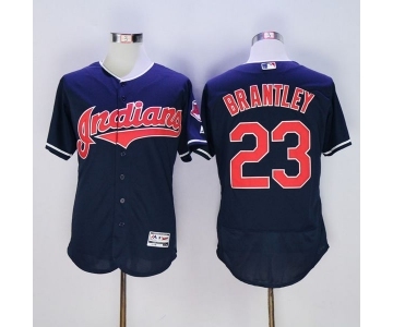 Men Cleveland Indians #23 Michael Brantley Majestic Navy Blue Flexbase Authentic Collection Jersey