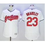 Men Cleveland Indians #23 Michael Brantley Majestic White Flexbase Authentic Collection Jersey