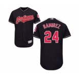 Men Cleveland Indians #24 Manny Ramirez Majestic Navy Blue Flexbase Authentic Collection Player Jersey