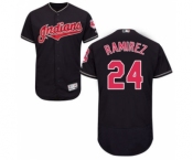 Men Cleveland Indians #24 Manny Ramirez Majestic Navy Blue Flexbase Authentic Collection Player Jersey