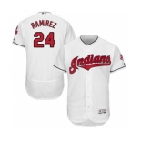 Men Cleveland Indians #24 Manny Ramirez Majestic white Flexbase Authentic Collection Player Jersey