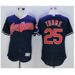 Men Cleveland Indians #25 Jim Thome Majestic Navy Blue Flexbase Authentic Collection Player Jersey