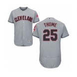 Men Cleveland Indians #25 Jim Thome Majestic grey Flexbase Authentic Collection Player Jersey