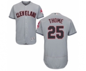 Men Cleveland Indians #25 Jim Thome Majestic grey Flexbase Authentic Collection Player Jersey