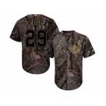 Men Cleveland Indians #29 Satchel Paige Camo Realtree Collection Cool Base Stitched MLB Jersey