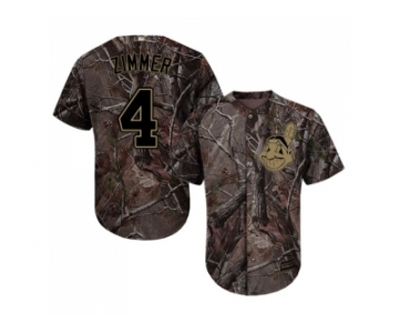 Men Cleveland Indians #4 Bradley Zimmer Camo Realtree Collection Cool Base Stitched MLB Jersey