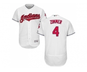 Men Cleveland Indians #4 Bradley Zimmer White Flexbase Authentic Collection Stitched MLB Jersey