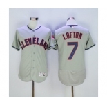 Men Cleveland Indians #7 Kenny Lofton Majestic Grey Flexbase Authentic Collection Jersey