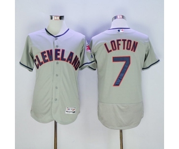 Men Cleveland Indians #7 Kenny Lofton Majestic Grey Flexbase Authentic Collection Jersey