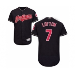 Men Cleveland Indians #7 Kenny Lofton Majestic Navy Blue Flexbase Authentic Collection Jersey