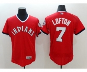 Men Cleveland Indians #7 Kenny Lofton Majestic Red Flexbase Authentic Collection Cooperstown Jersey