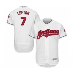 Men Cleveland Indians #7 Kenny Lofton Majestic White Flexbase Authentic Collection Jersey