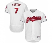 Men Cleveland Indians #7 Kenny Lofton Majestic White Flexbase Authentic Collection Jersey