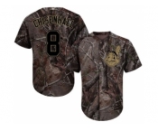 Men Cleveland Indians #8 Lonnie Chisenhall Camo Realtree Collection Cool Base Stitched MLB Jersey