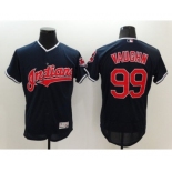 Men Cleveland Indians #99 Ricky Vaughn Majestic Navy Blue Flexbase Authentic Collection Player Jersey