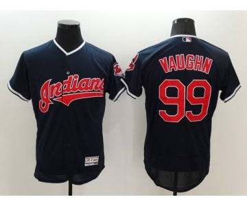 Men Cleveland Indians #99 Ricky Vaughn Majestic Navy Blue Flexbase Authentic Collection Player Jersey