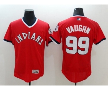 Men Cleveland Indians #99 Ricky Vaughn Majestic Red Flexbase Authentic Collection Cooperstown Jersey