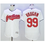 Men Cleveland Indians #99 Ricky Vaughn Majestic White Flexbase Authentic Collection Jersey