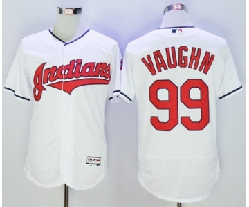 Men Cleveland Indians #99 Ricky Vaughn Majestic White Flexbase Authentic Collection Jersey