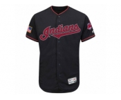 Men Cleveland Indians Blank Majestic Navy 2016 Independence Day Stars & Stripes Flex Base Team Jersey