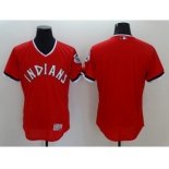 Men Cleveland Indians Blank Majestic Red Flexbase Authentic Collection Cooperstown Jersey