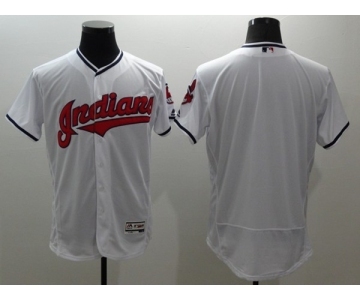 Men Cleveland Indians Blank Majestic White Flexbase Authentic Collection Team Jersey