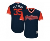 Men's 2017 Little League World Series Indians #35 Abraham Almonte El Varon Navy Jersey