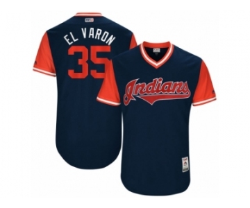 Men's 2017 Little League World Series Indians #35 Abraham Almonte El Varon Navy Jersey