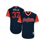 Men's 2017 Little League World Series Indians #37 Cody Allen Pollo Navy Jersey