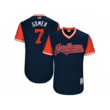 Men's 2017 Little League World Series Indians #7 Yan Gomes Gomer Navy Jersey