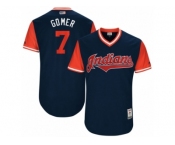 Men's 2017 Little League World Series Indians #7 Yan Gomes Gomer Navy Jersey