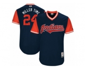 Men's 2017 Little League World Series Indians Andrew Miller #24 Miller Time Navy Jersey