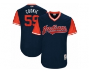 Men's 2017 Little League World Series Indians Carlos Carrasco #59 Cookie Navy Jersey