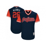 Men's 2017 Little League World Series Indians Corey Kluber #28 Klubes Navy Jersey