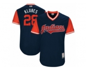 Men's 2017 Little League World Series Indians Corey Kluber #28 Klubes Navy Jersey