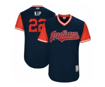 Men's 2017 Little League World Series Indians Jason Kipnis #22 Kip Navy Jersey